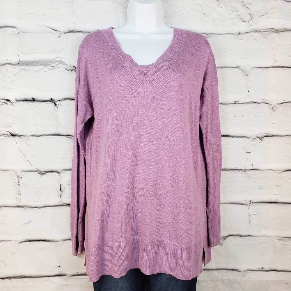A New Day V-Neck Lilac Sweater Size L